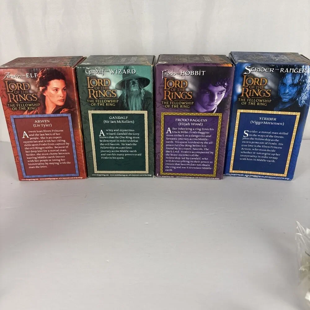LOTR Lord of the Rings Glass Goblet Set Burger King 2001 Complete Set Of 4